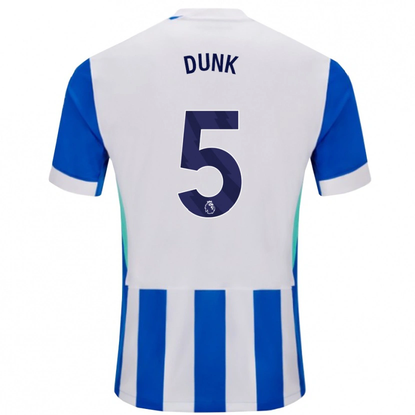 Danxen Femme Maillot Lewis Dunk #5 Bleu Blanc Tenues Domicile 2025/26 T-Shirt