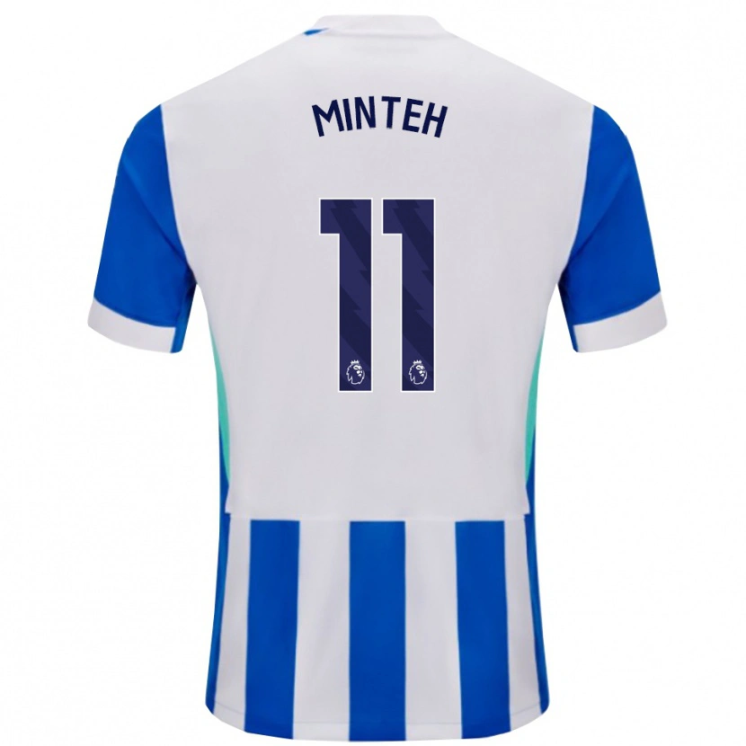 Danxen Femme Maillot Yankuba Minteh #11 Bleu Blanc Tenues Domicile 2025/26 T-Shirt