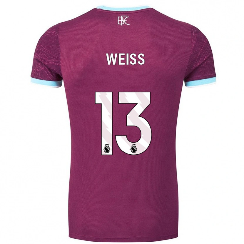 Danxen Femme Maillot Max Weiß #13 Bourgogne Bleu Ciel Tenues Domicile 2025/26 T-Shirt