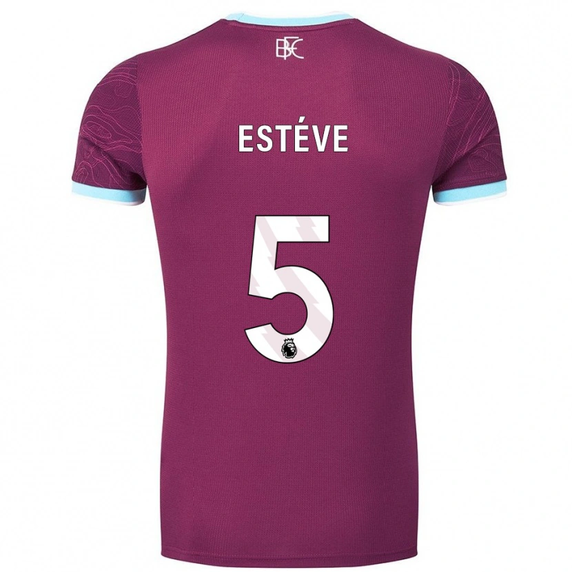 Danxen Femme Maillot Maxime Estève #5 Bourgogne Bleu Ciel Tenues Domicile 2025/26 T-Shirt