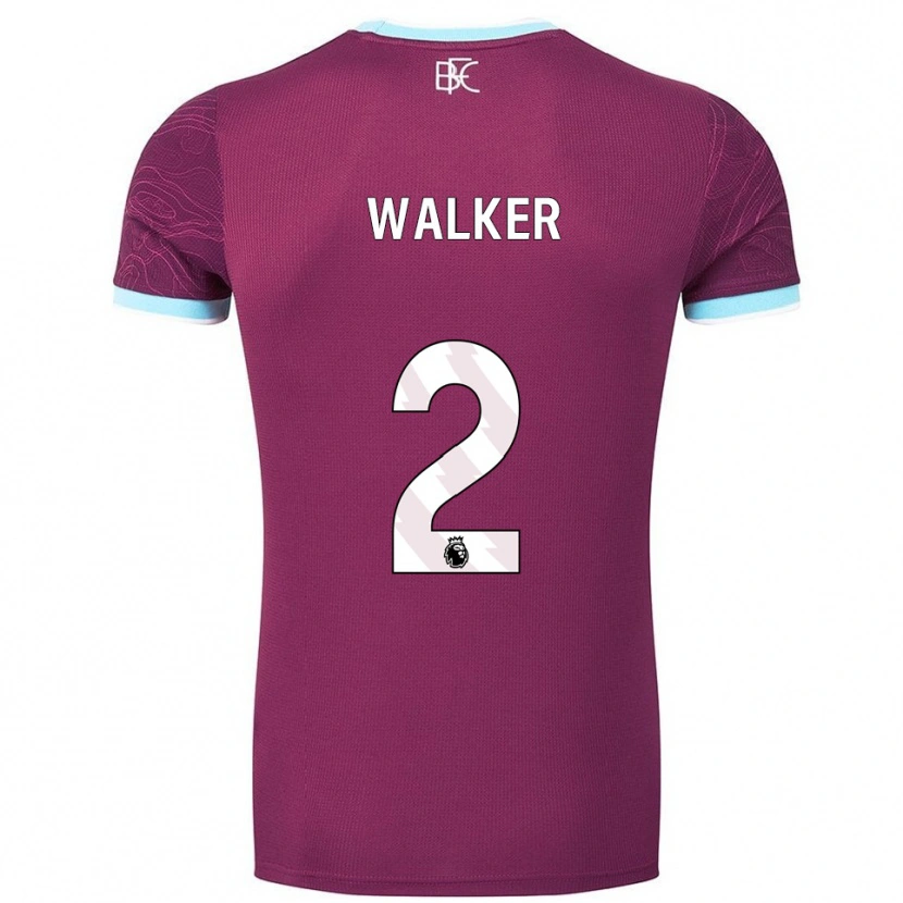 Danxen Femme Maillot Kyle Walker #2 Bourgogne Bleu Ciel Tenues Domicile 2025/26 T-Shirt