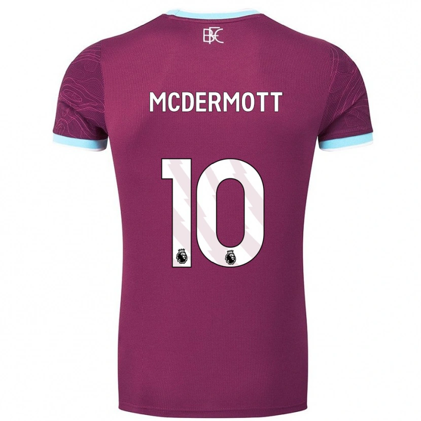 Danxen Femme Maillot Tommy Mcdermott #10 Bourgogne Bleu Ciel Tenues Domicile 2025/26 T-Shirt