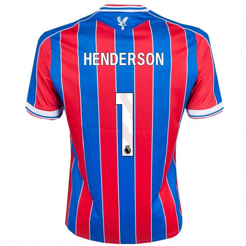 Danxen Femme Maillot Dean Henderson #1 Bleu Rouge Blanc Tenues Domicile 2025/26 T-Shirt