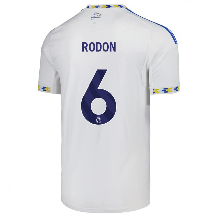 Danxen Femme Maillot Joe Rodon #6 Blanc Bleu Tenues Domicile 2025/26 T-Shirt