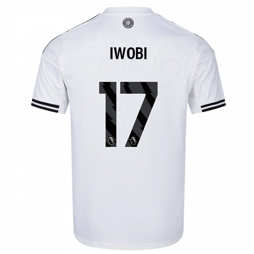 Danxen Femme Maillot Alex Iwobi #17 Blanc Noir Tenues Domicile 2025/26 T-Shirt