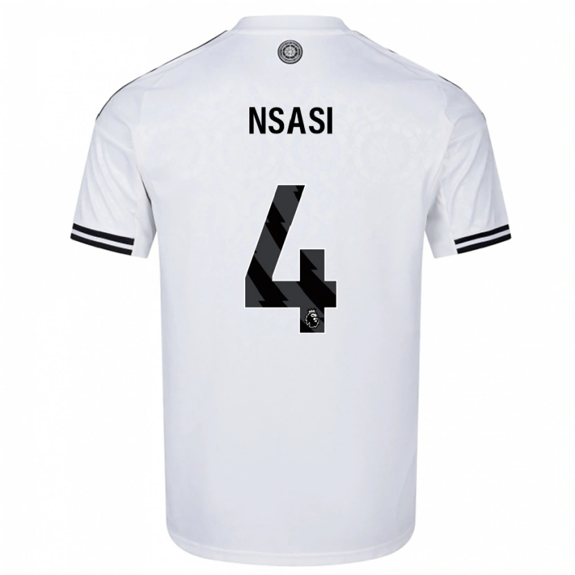 Danxen Femme Maillot Eddy Nsasi #4 Blanc Noir Tenues Domicile 2025/26 T-Shirt