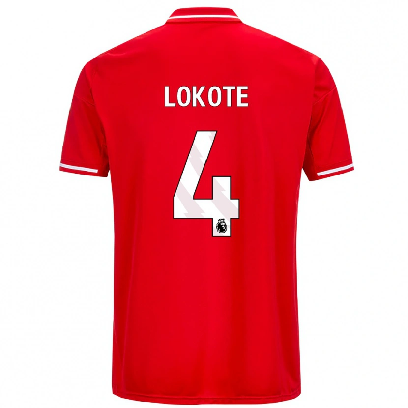 Danxen Femme Maillot Eleazar Lokote #4 Rouge Blanc Tenues Domicile 2025/26 T-Shirt