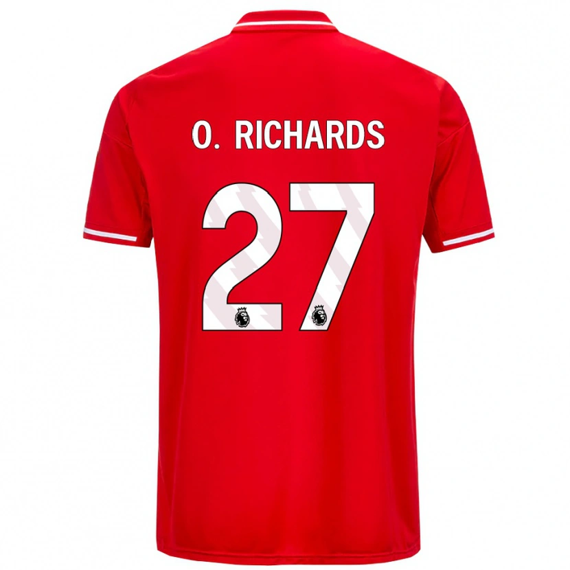 Danxen Femme Maillot Omar Richards #27 Rouge Blanc Tenues Domicile 2025/26 T-Shirt