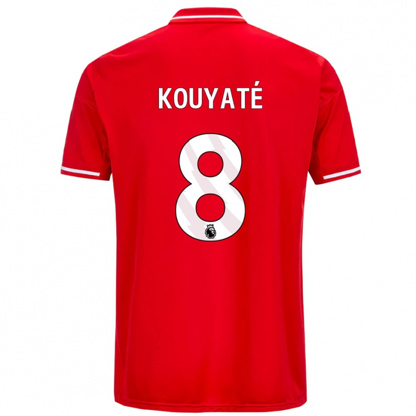 Danxen Femme Maillot Cheikhou Kouyate #8 Rouge Blanc Tenues Domicile 2025/26 T-Shirt
