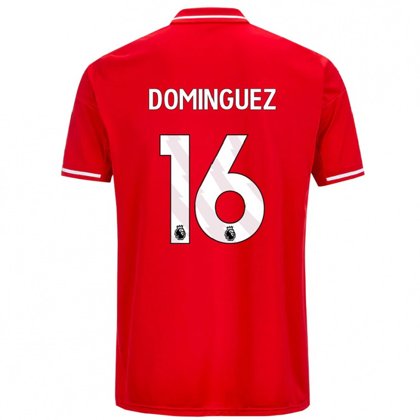 Danxen Femme Maillot Nicolás Domínguez #16 Rouge Blanc Tenues Domicile 2025/26 T-Shirt