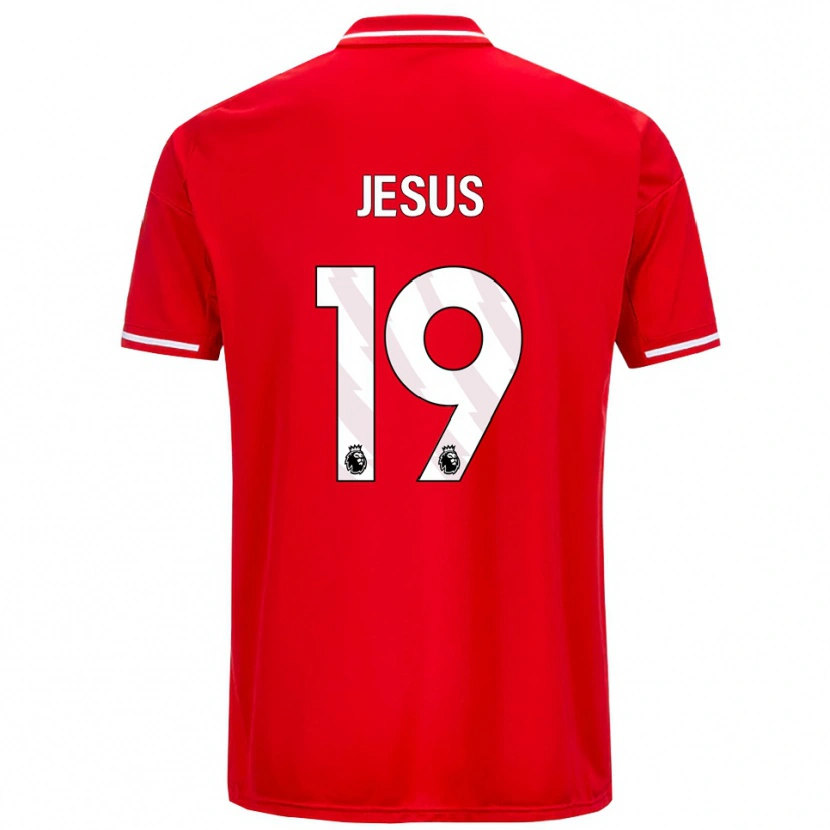Danxen Femme Maillot Igor Jesus #19 Rouge Blanc Tenues Domicile 2025/26 T-Shirt