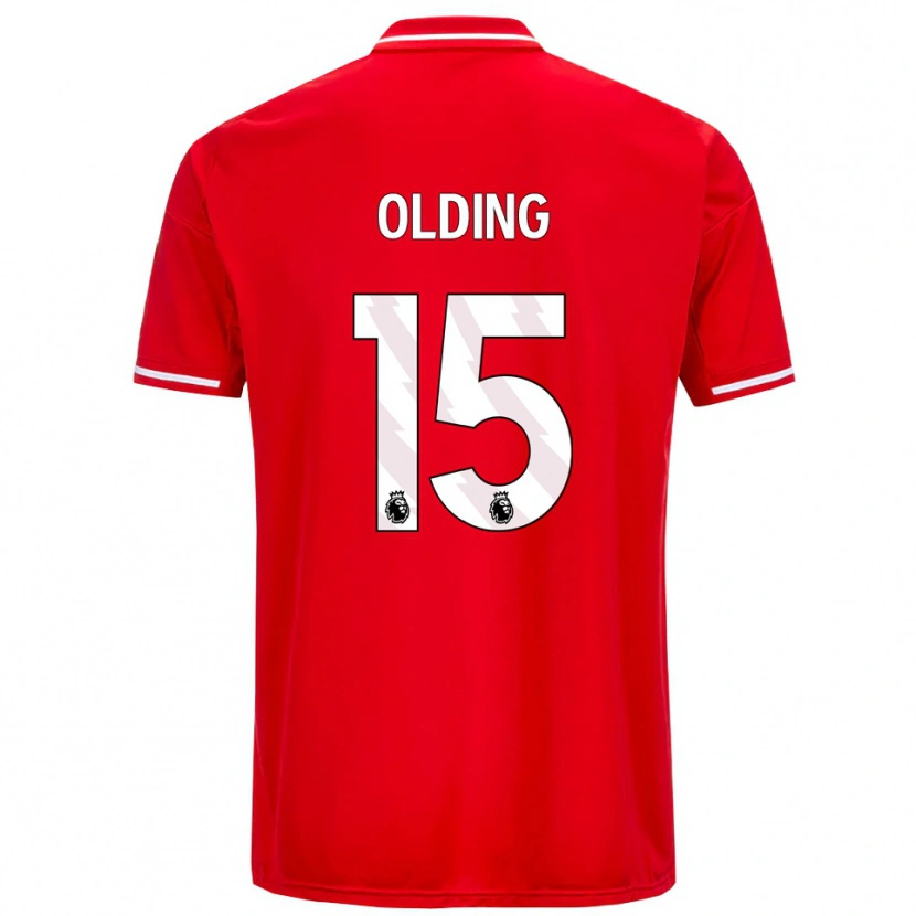 Danxen Femme Maillot Hollie Olding #15 Rouge Blanc Tenues Domicile 2025/26 T-Shirt