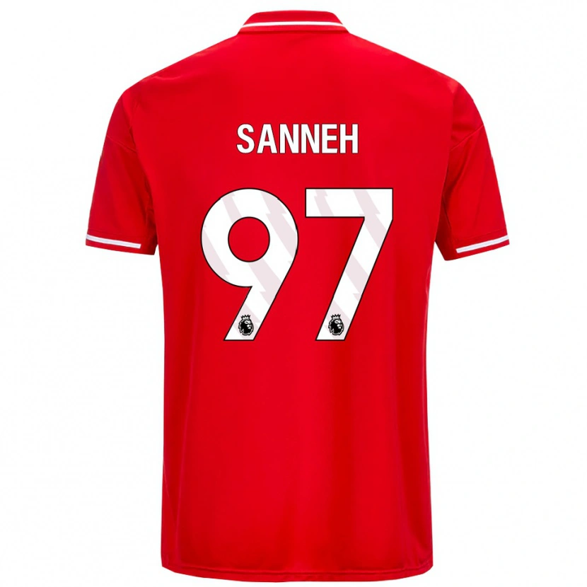 Danxen Femme Maillot Buba Sanneh #97 Rouge Blanc Tenues Domicile 2025/26 T-Shirt