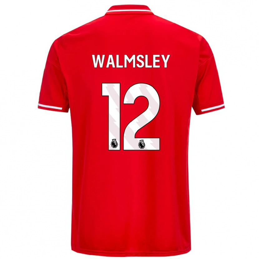 Danxen Femme Maillot Joseph Walmsley #12 Rouge Blanc Tenues Domicile 2025/26 T-Shirt