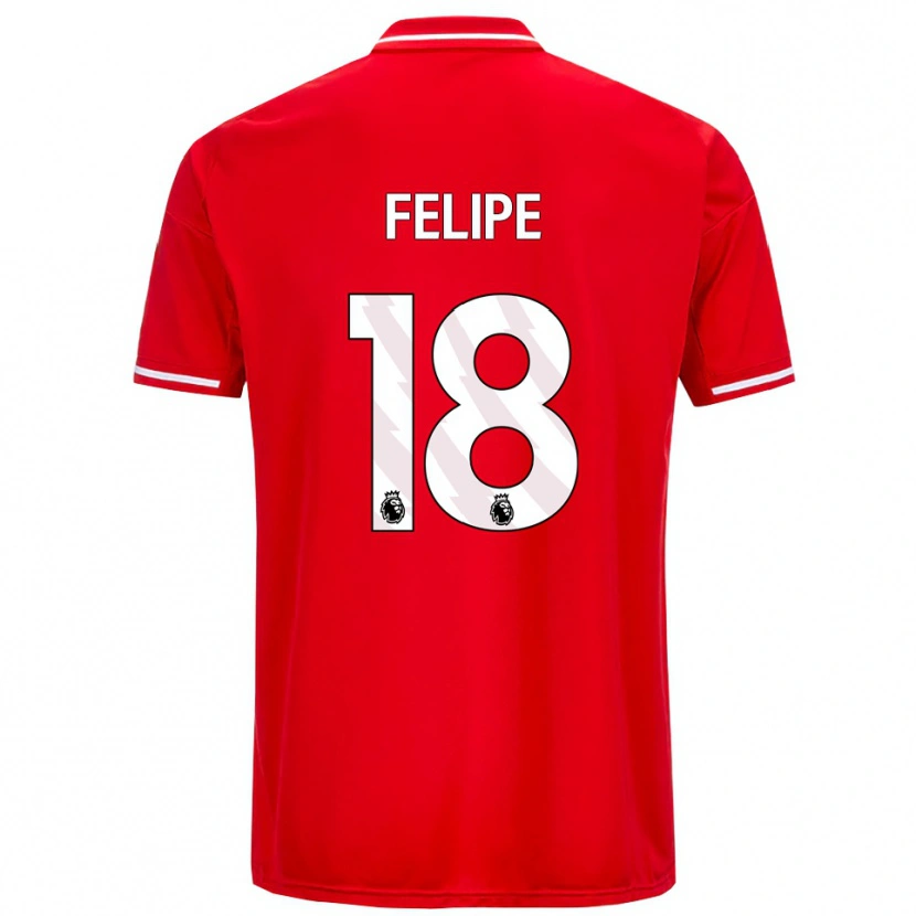 Danxen Femme Maillot Felipe #18 Rouge Blanc Tenues Domicile 2025/26 T-Shirt