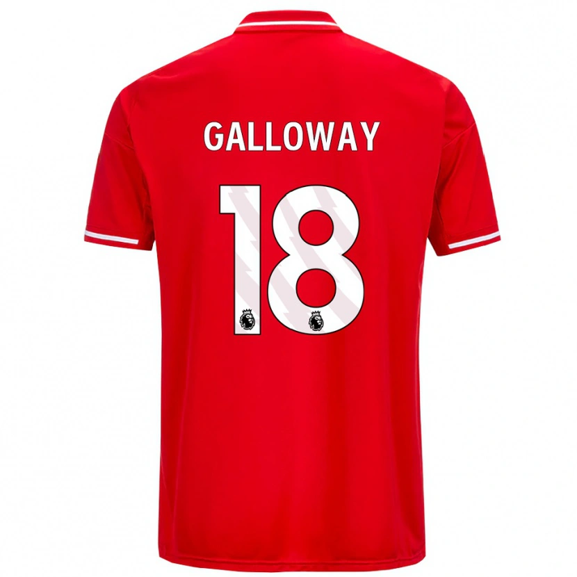 Danxen Femme Maillot Bridget Galloway #18 Rouge Blanc Tenues Domicile 2025/26 T-Shirt