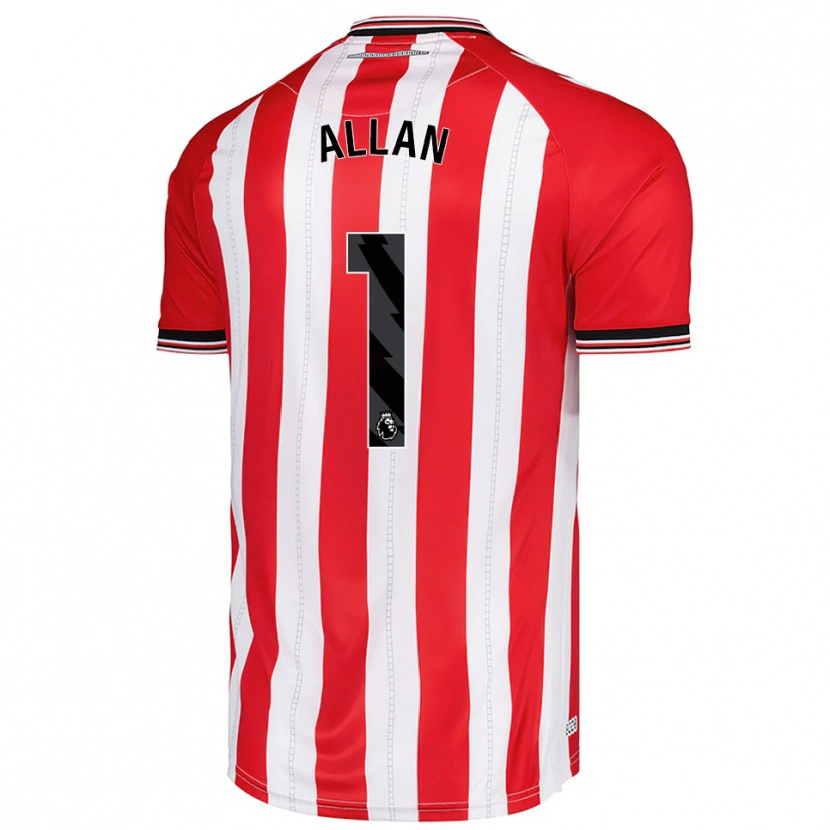 Danxen Femme Maillot Isaac Allan #1 Rouge Blanc Tenues Domicile 2025/26 T-Shirt