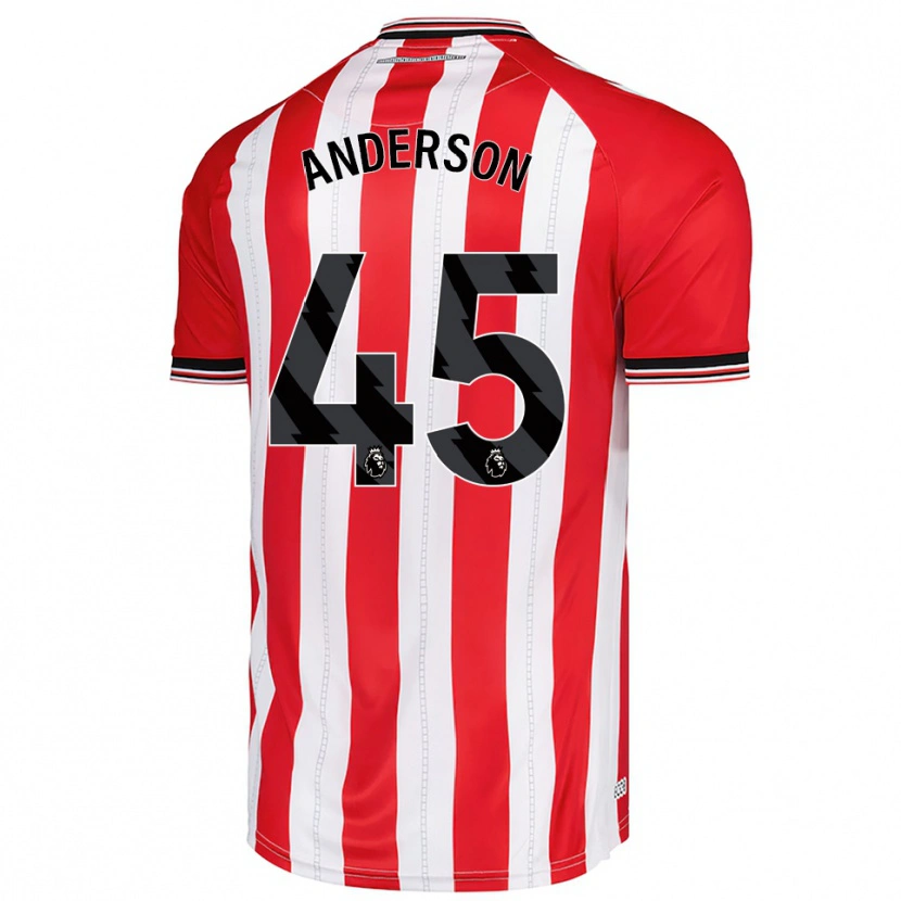 Danxen Femme Maillot Joe Anderson #45 Rouge Blanc Tenues Domicile 2025/26 T-Shirt