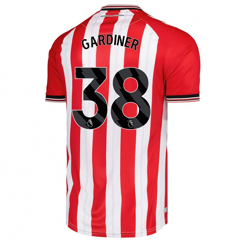 Danxen Femme Maillot Harry Gardiner #38 Rouge Blanc Tenues Domicile 2025/26 T-Shirt