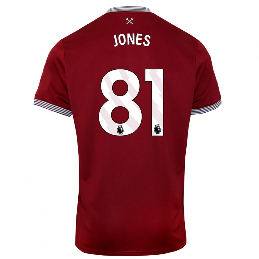 Danxen Femme Maillot Liam Jones #81 Bourgogne Blanc Tenues Domicile 2025/26 T-Shirt