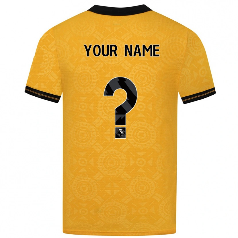 Danxen Femme Maillot Votre Nom #0 Jaune Noir Tenues Domicile 2025/26 T-Shirt