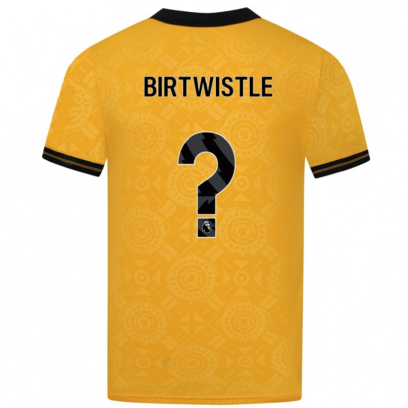 Danxen Femme Maillot Harry Birtwistle #0 Jaune Noir Tenues Domicile 2025/26 T-Shirt