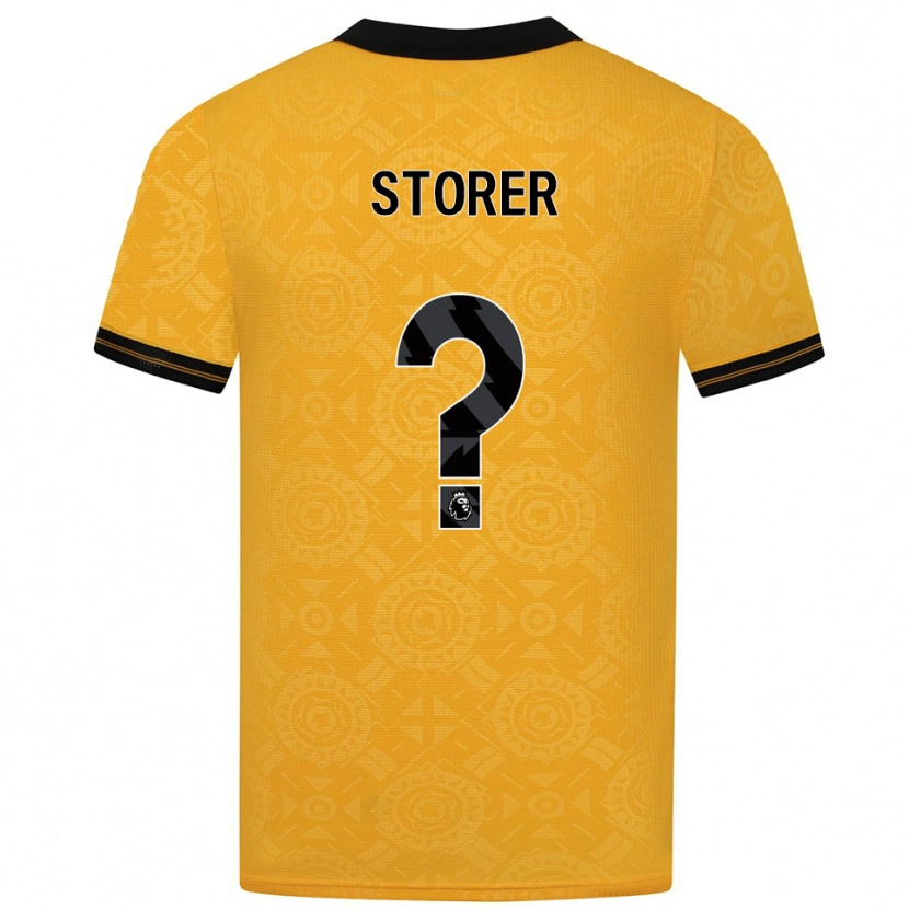 Danxen Femme Maillot James Storer #0 Jaune Noir Tenues Domicile 2025/26 T-Shirt