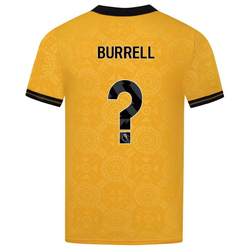 Danxen Femme Maillot Ackeme Francis Burrell #0 Jaune Noir Tenues Domicile 2025/26 T-Shirt