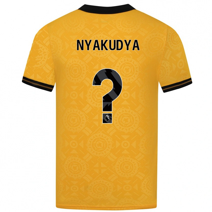 Danxen Femme Maillot Joshua Nyakudya #0 Jaune Noir Tenues Domicile 2025/26 T-Shirt