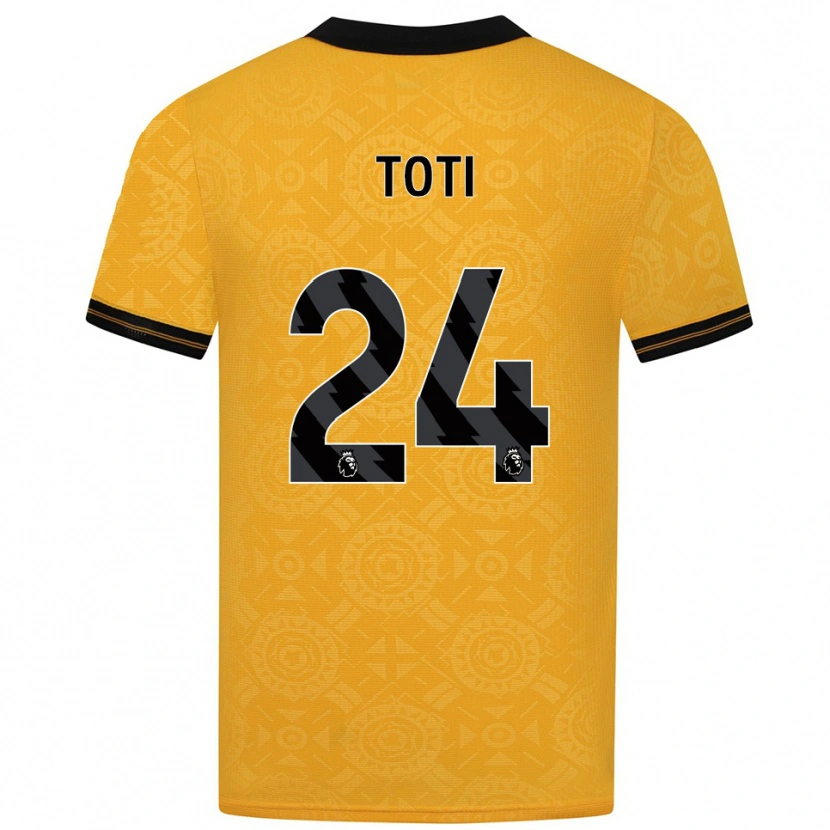 Danxen Femme Maillot Toti #24 Jaune Noir Tenues Domicile 2025/26 T-Shirt