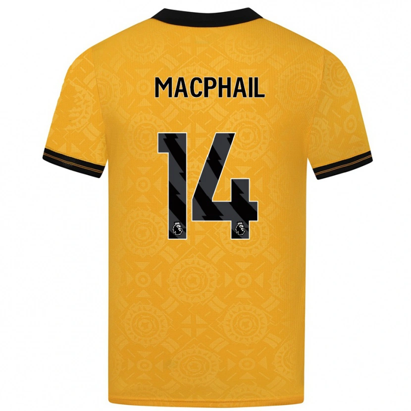 Danxen Femme Maillot Martha Macphail #14 Jaune Noir Tenues Domicile 2025/26 T-Shirt