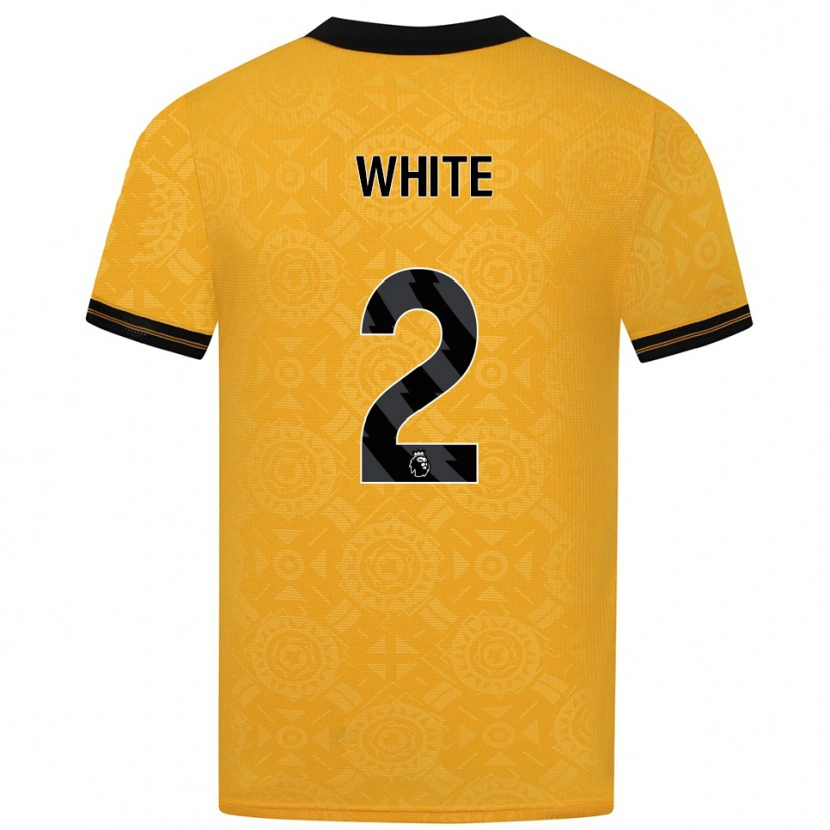 Danxen Femme Maillot Alfie White #2 Jaune Noir Tenues Domicile 2025/26 T-Shirt