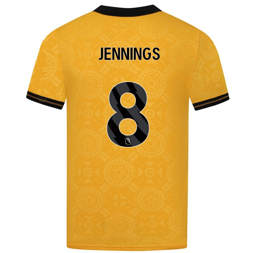 Danxen Femme Maillot Shannie Jennings #8 Jaune Noir Tenues Domicile 2025/26 T-Shirt