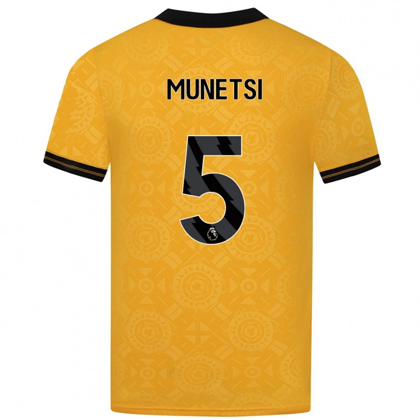 Danxen Femme Maillot Marshall Munetsi #5 Jaune Noir Tenues Domicile 2025/26 T-Shirt