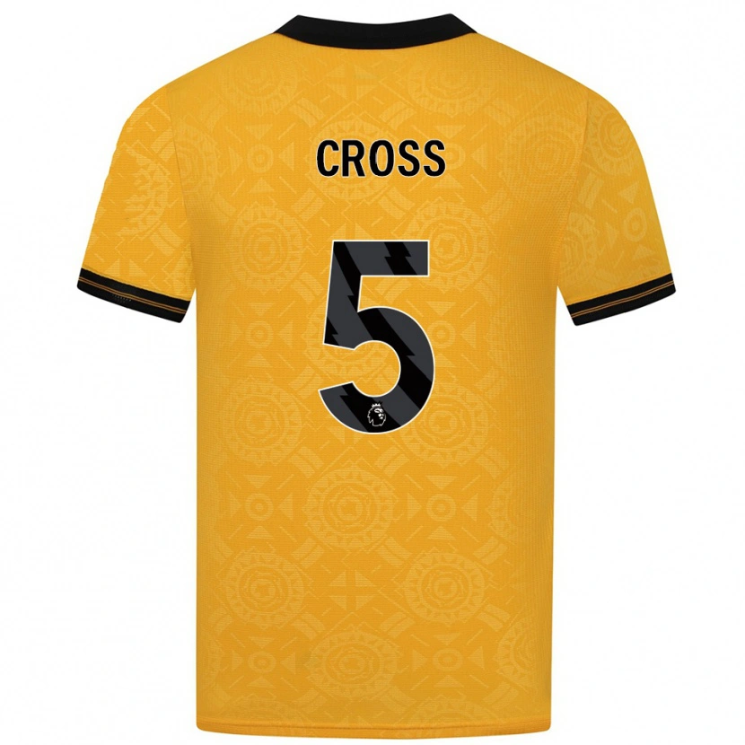 Danxen Femme Maillot Emma Cross #5 Jaune Noir Tenues Domicile 2025/26 T-Shirt