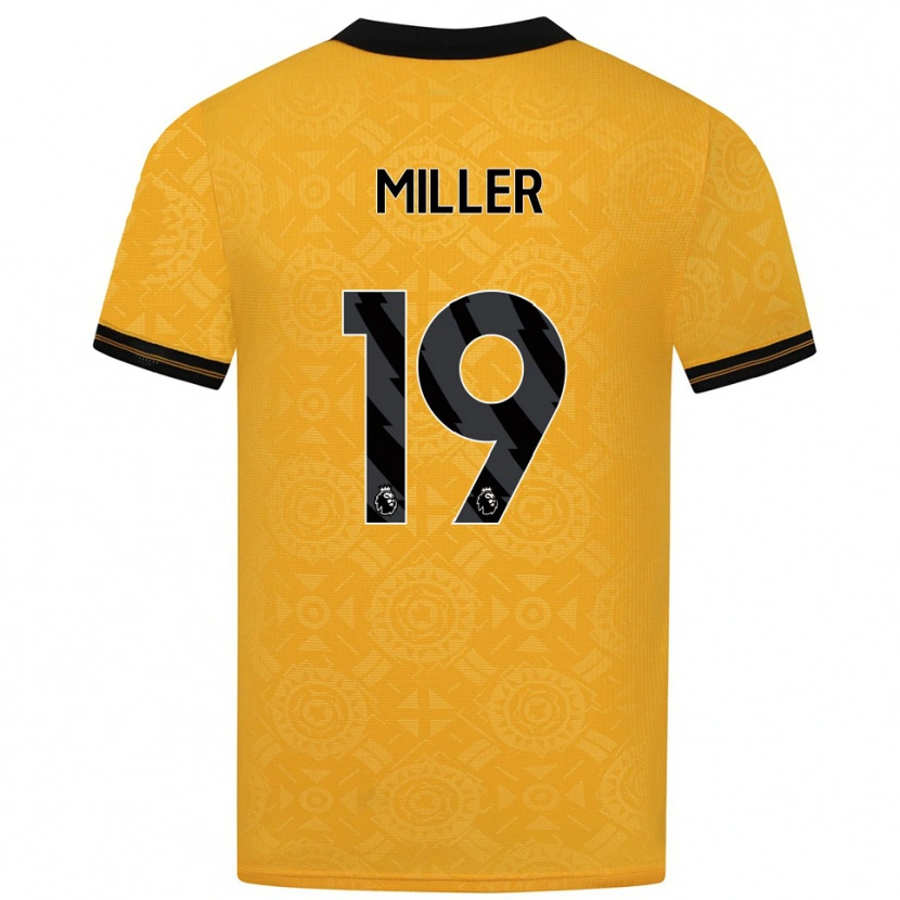 Danxen Femme Maillot Ali Miller #19 Jaune Noir Tenues Domicile 2025/26 T-Shirt