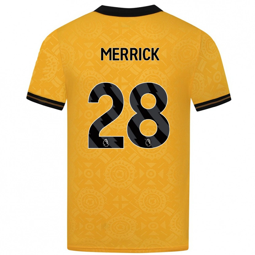 Danxen Femme Maillot Beth Merrick #28 Jaune Noir Tenues Domicile 2025/26 T-Shirt