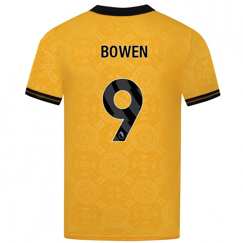 Danxen Femme Maillot Reiss Bowen #9 Jaune Noir Tenues Domicile 2025/26 T-Shirt