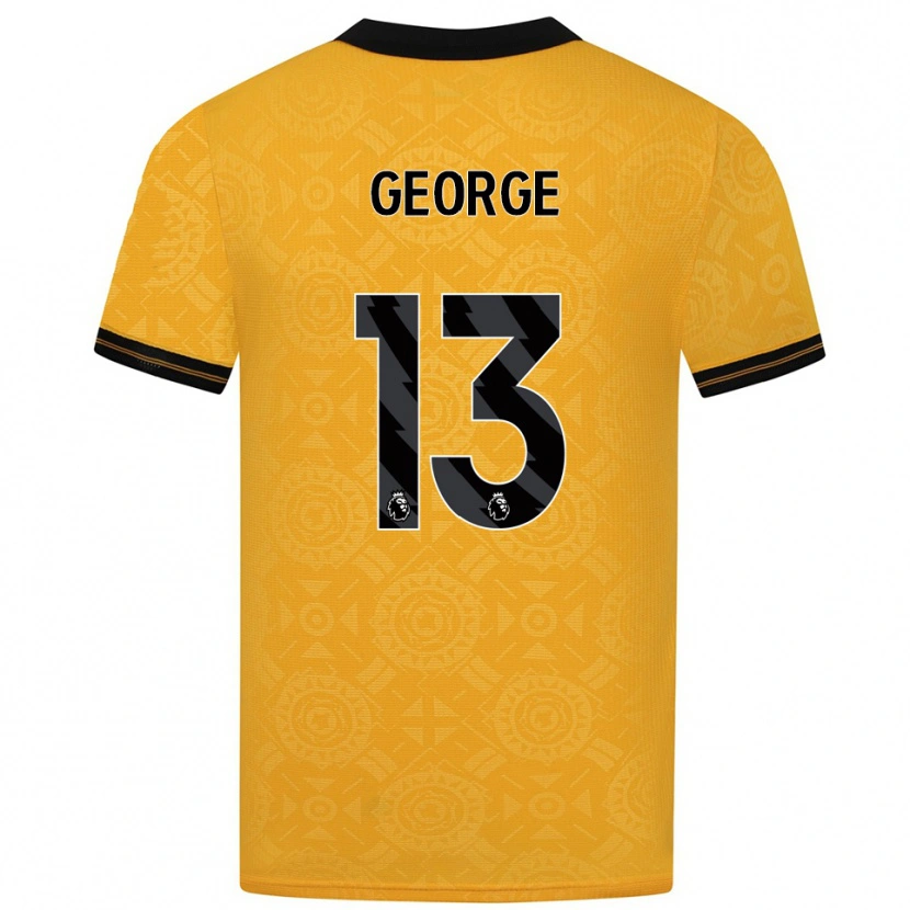 Danxen Femme Maillot Harry George #13 Jaune Noir Tenues Domicile 2025/26 T-Shirt