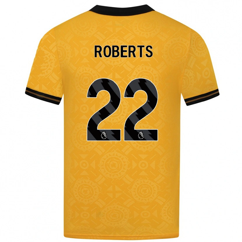 Danxen Femme Maillot Beth Roberts #22 Jaune Noir Tenues Domicile 2025/26 T-Shirt