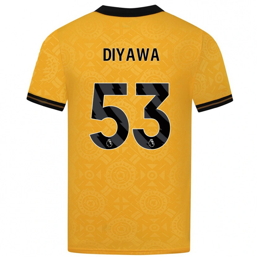 Danxen Femme Maillot Aaron Keto Diyawa #53 Jaune Noir Tenues Domicile 2025/26 T-Shirt