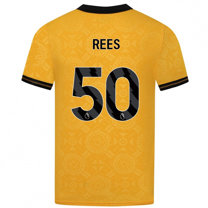 Danxen Femme Maillot Mason Rees #50 Jaune Noir Tenues Domicile 2025/26 T-Shirt