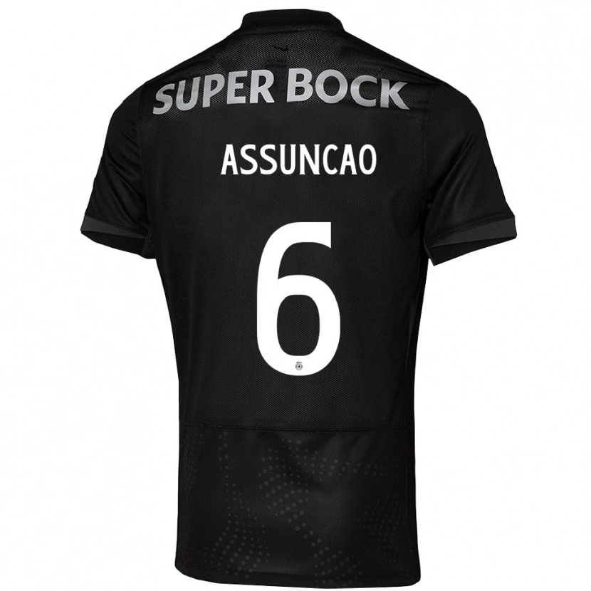 Danxen Femme Maillot João Assunção #6 Noir Blanc Tenues Extérieur 2025/26 T-Shirt