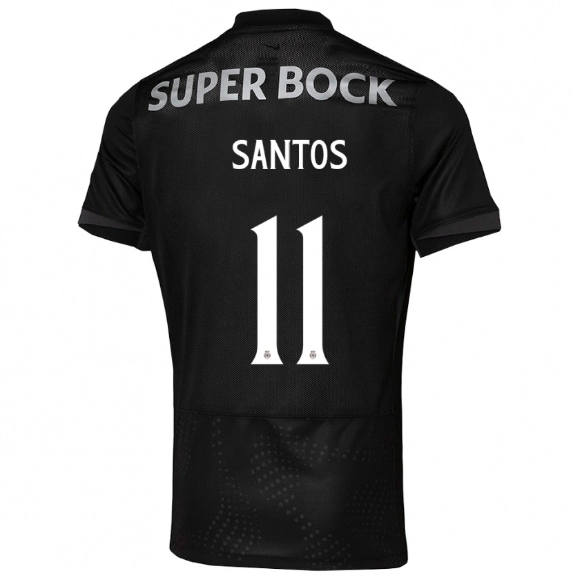 Danxen Femme Maillot Nuno Santos #11 Noir Blanc Tenues Extérieur 2025/26 T-Shirt