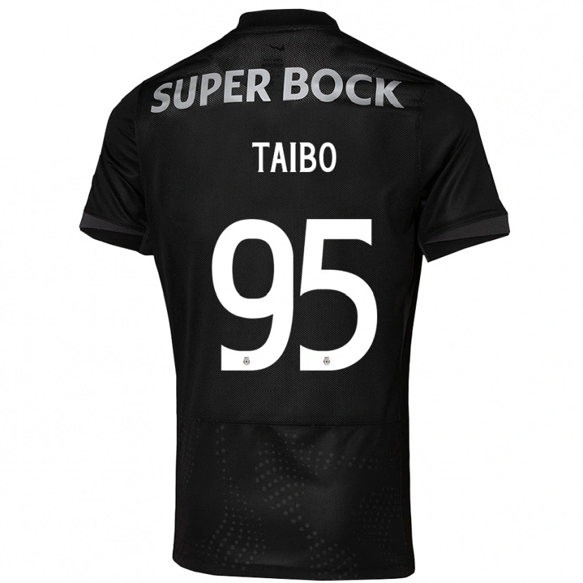 Danxen Femme Maillot Lucas Taibo #95 Noir Blanc Tenues Extérieur 2025/26 T-Shirt