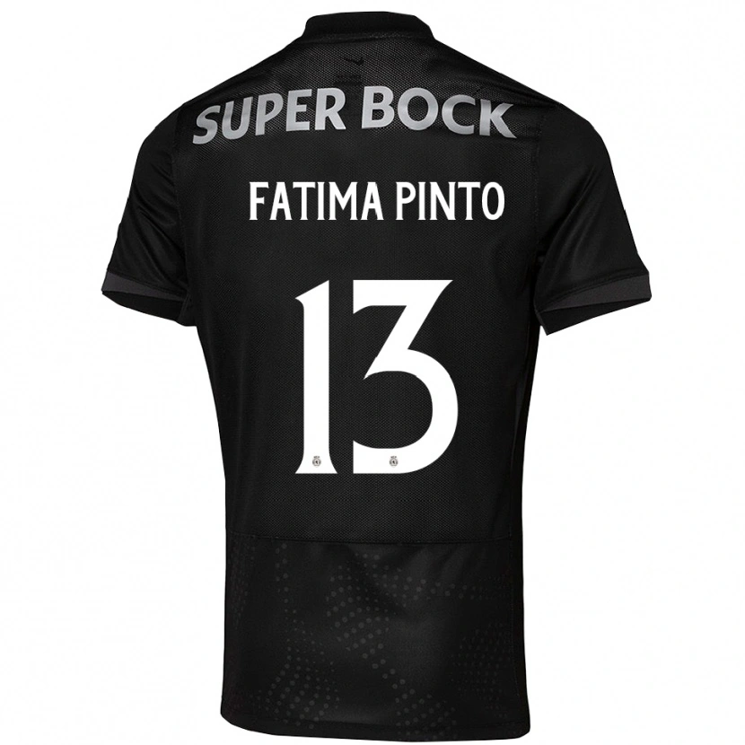 Danxen Femme Maillot Fátima Alexandra Figueira Pinto #13 Noir Blanc Tenues Extérieur 2025/26 T-Shirt
