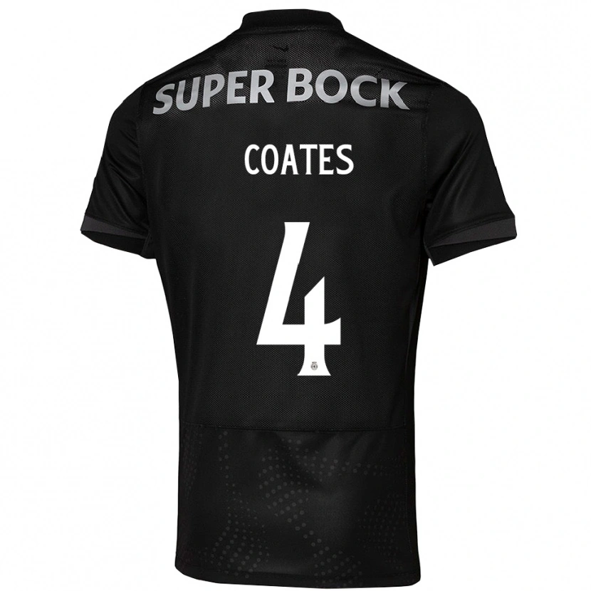 Danxen Femme Maillot Sebastian Coates #4 Noir Blanc Tenues Extérieur 2025/26 T-Shirt