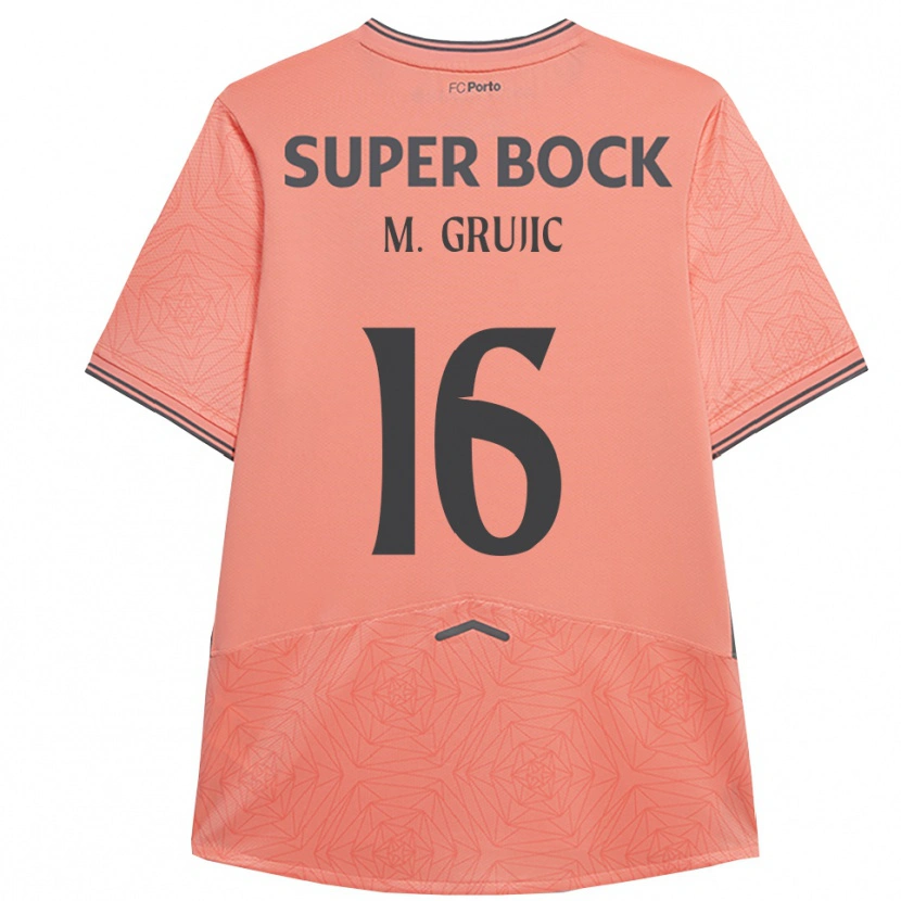 Danxen Femme Maillot Marko Grujić #16 Rose Marine Tenues Extérieur 2025/26 T-Shirt