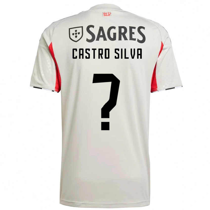 Danxen Femme Maillot Guilherme Castro Silva #0 Blanc Cassé Rouge Tenues Extérieur 2025/26 T-Shirt