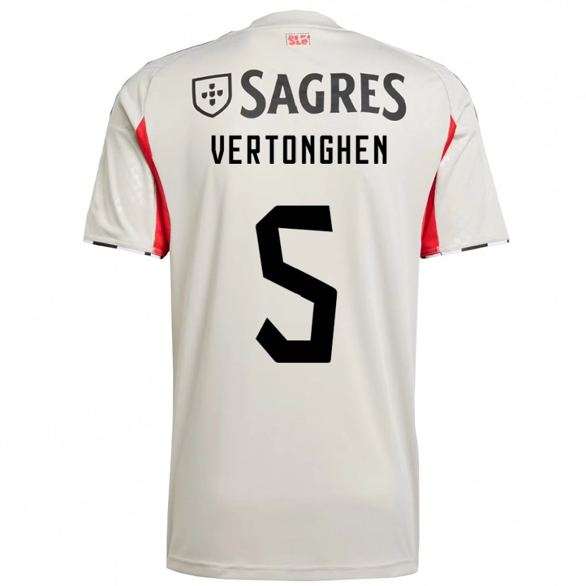 Danxen Femme Maillot Jan Vertonghen #5 Blanc Cassé Rouge Tenues Extérieur 2025/26 T-Shirt